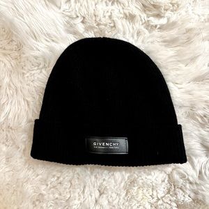 Givenchy black wool ribbed cuff beanie
